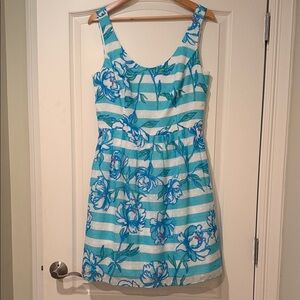 Lilly Pulitzer “Tossing The Line” Posy Fit Blue Nautical Dress Size 10
